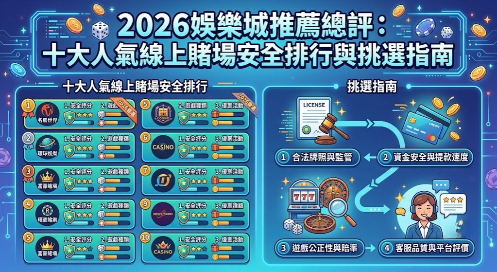 立即查看2026最新十大人氣排行,挑選您的首選安全娛樂城!
